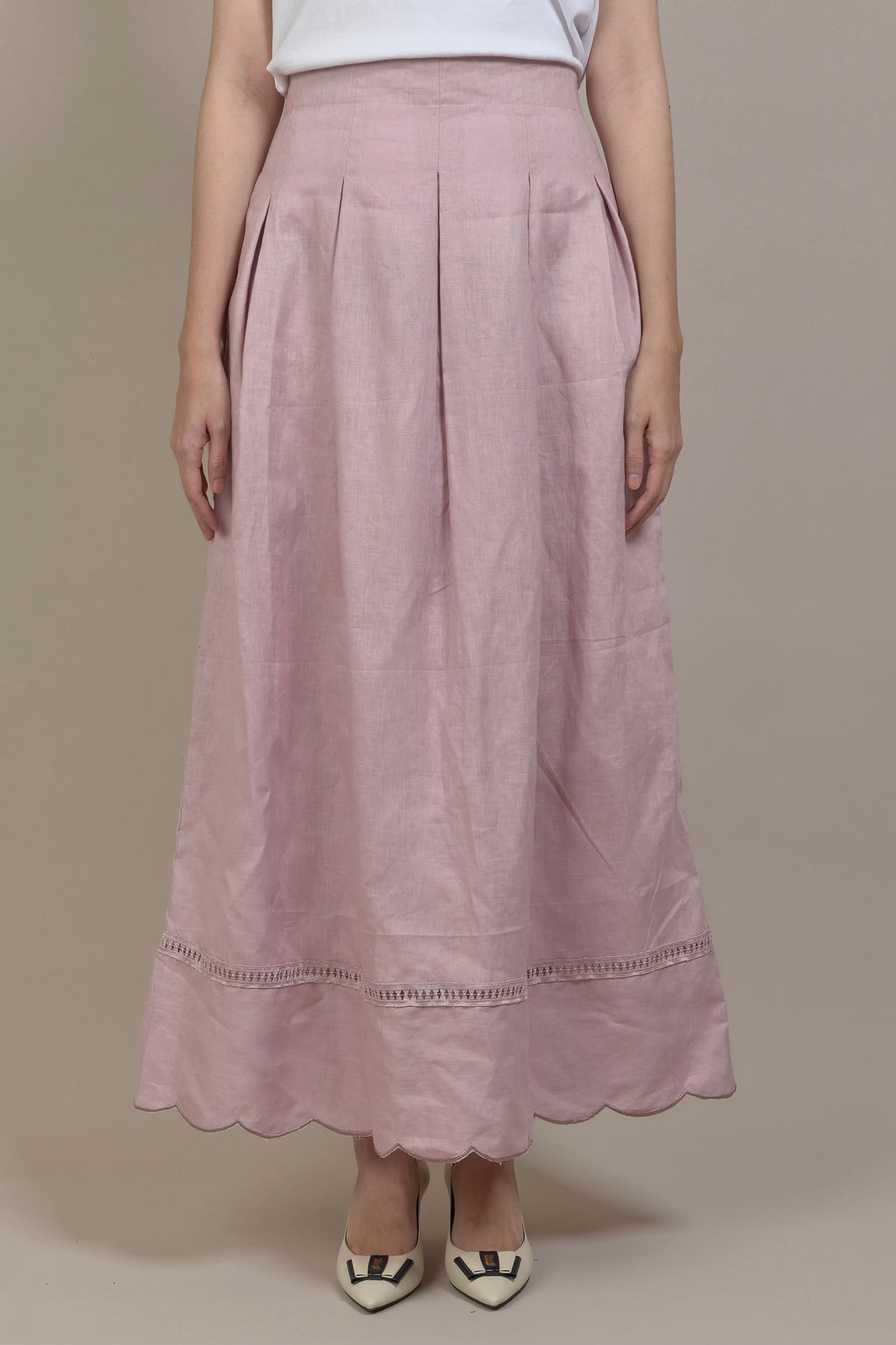 SCALLOP LINO SKIRT - KELADI