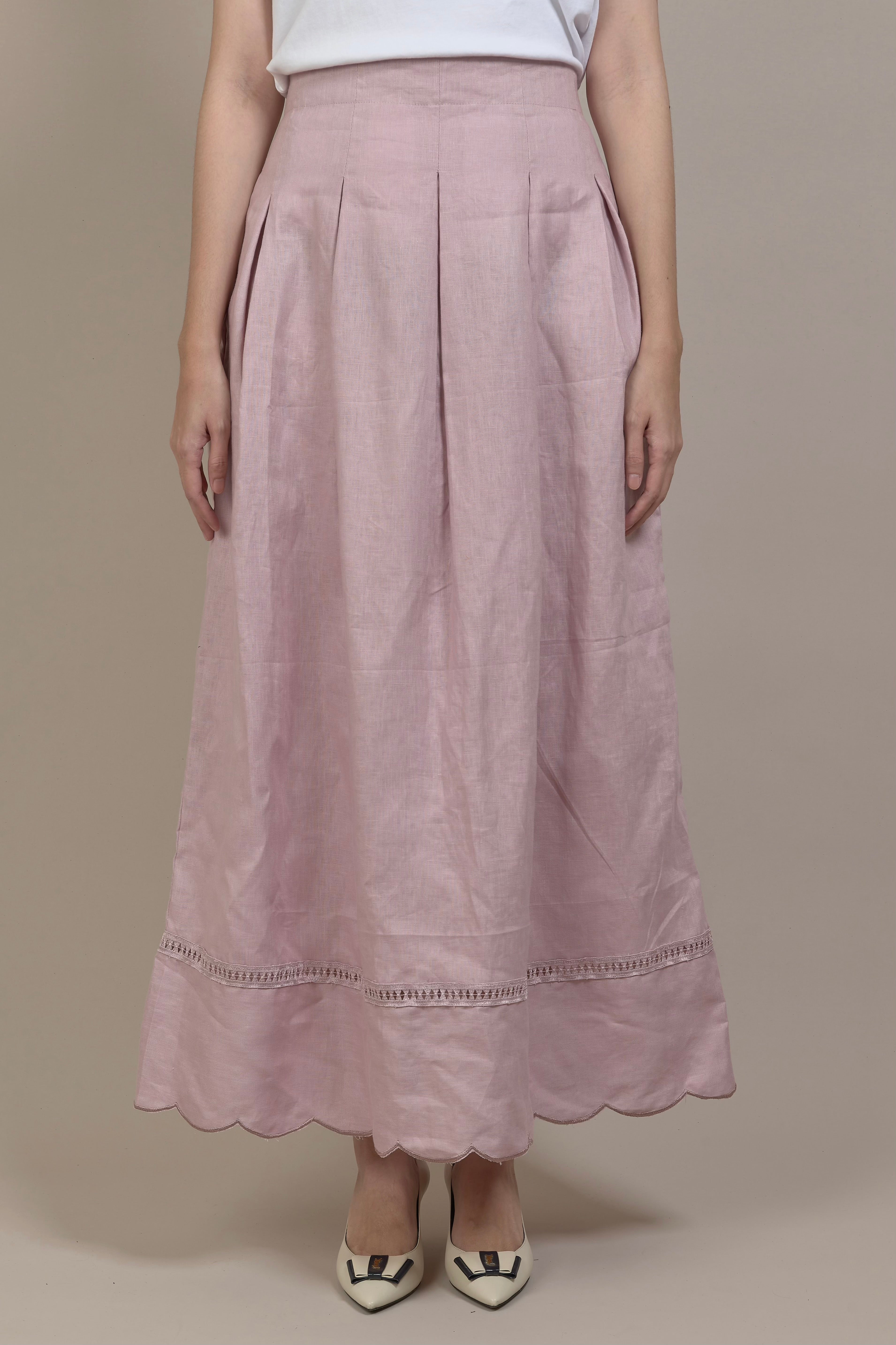 SCALLOP LINO SKIRT - KELADI