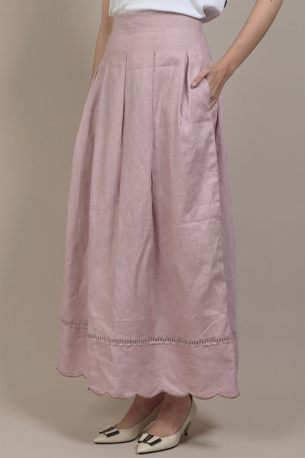 SCALLOP LINO SKIRT - KELADI