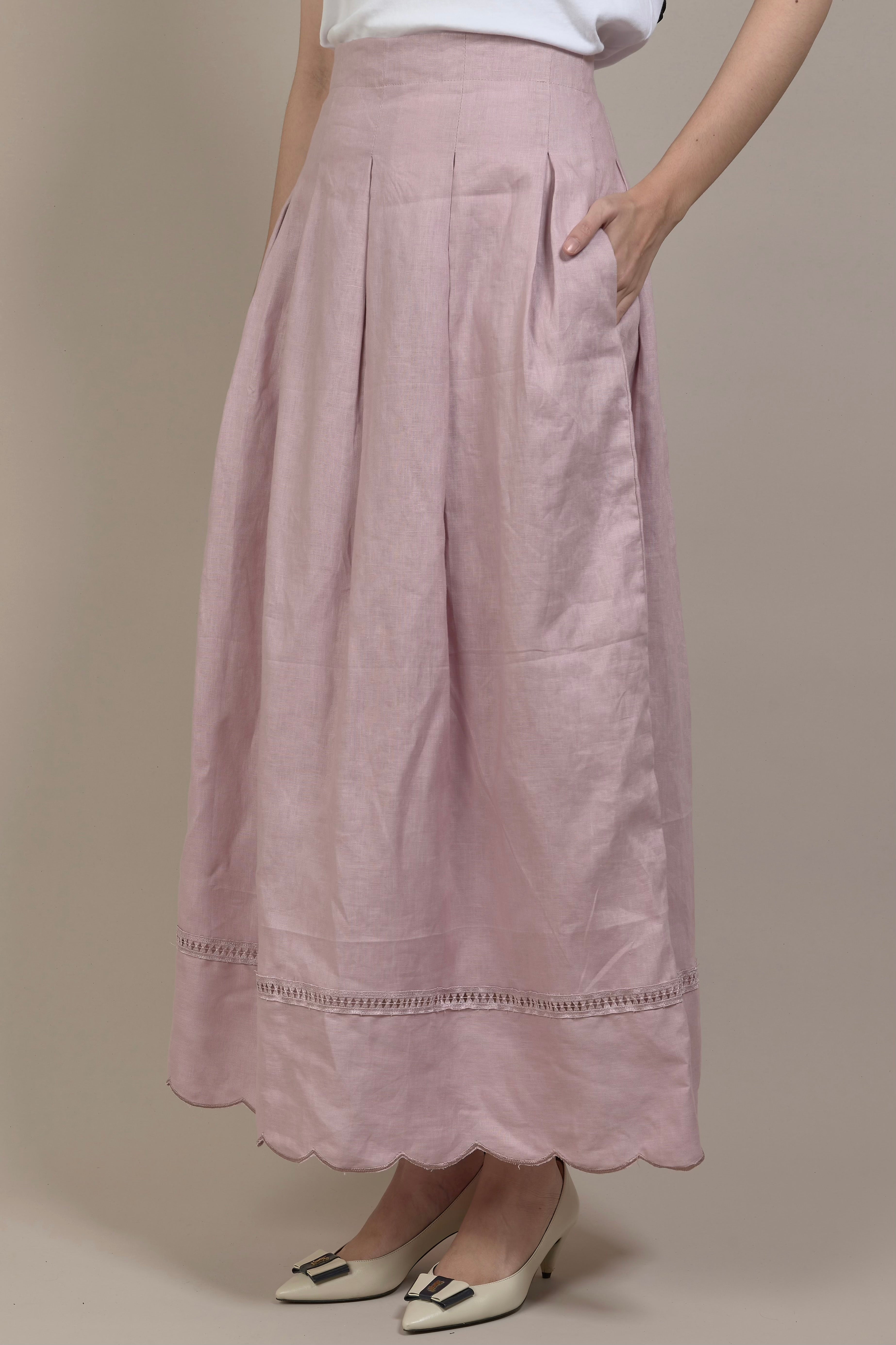 SCALLOP LINO SKIRT - KELADI