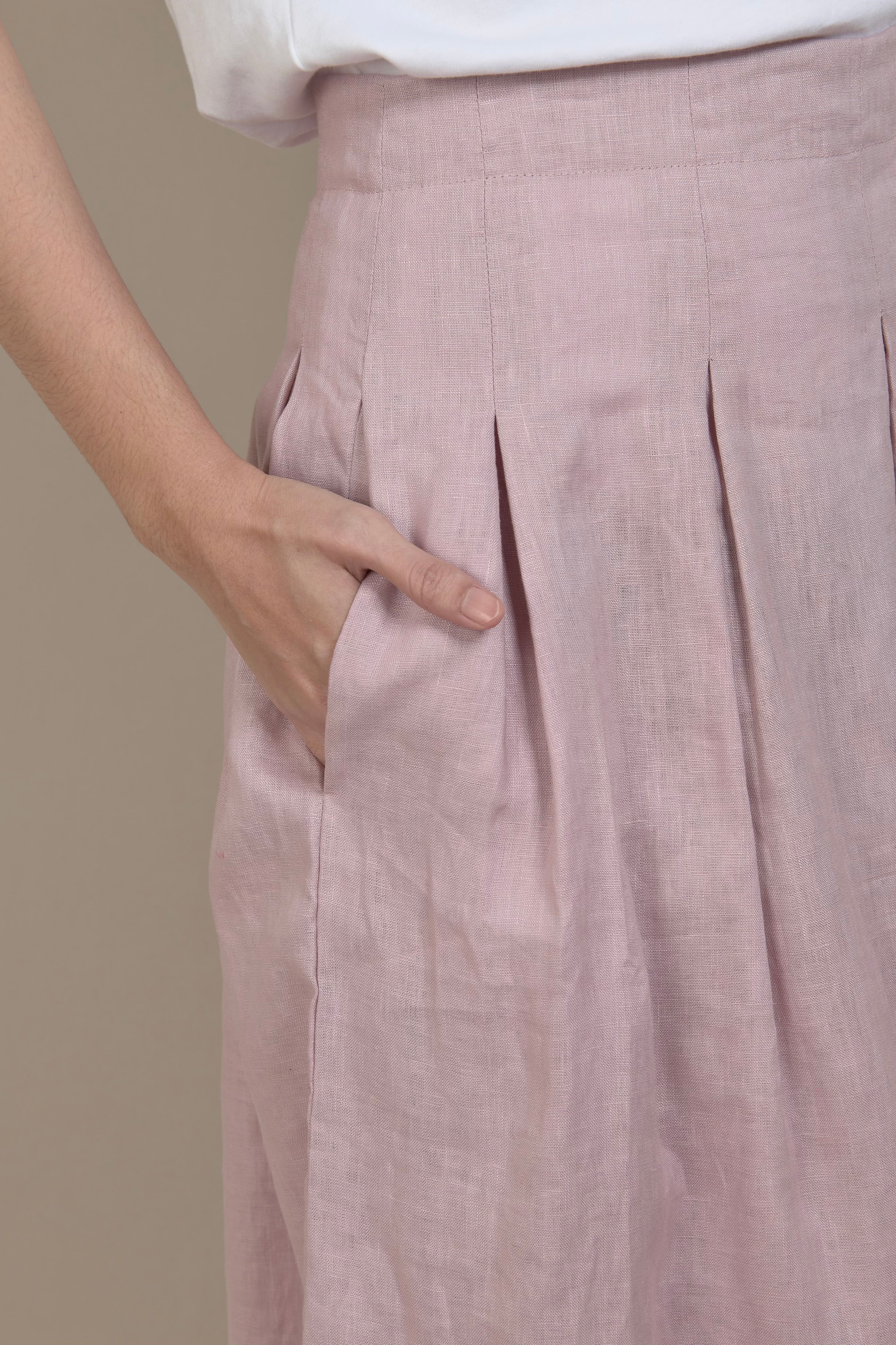 SCALLOP LINO SKIRT - KELADI